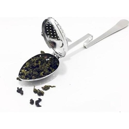 100pcs Hot sale High quality 304 Stainless steel cup-type tea clip Tea filter Tea ball Tea making tool