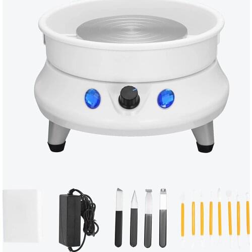 110-220V Automatic Electric Pottery Wheel Machine Ceramic Work Adjustable Speed 13cm Turntable Circle Potters DIY Clay Art Craft