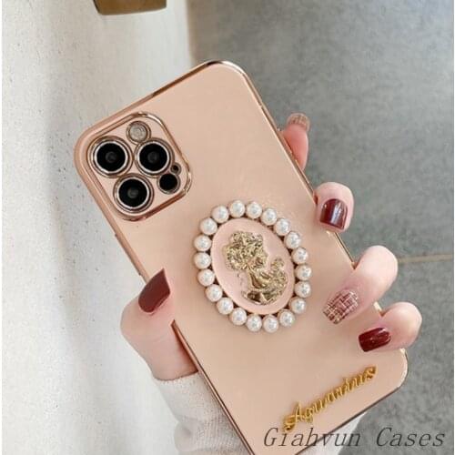 3D Pearl Goddess Soft Plating Protect Lens Case For iphone 12 Pro Max MiNi 11 ProMax X XS XR 6S 7 8 Plus SE 2020 Cover Capa