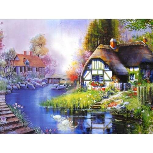 A2279 11CT/14CT/18CT/25CT/28CT night snowing patterns Counted Cross Stitch DIY Cross Stitch Kits Embroidery Needlework Sets