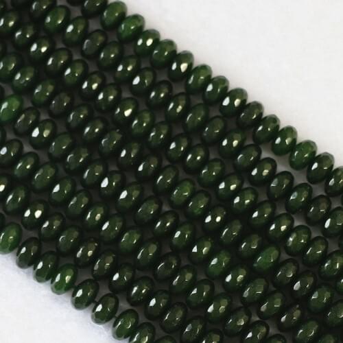 Natural Stone Malaysia Green Chalcedony Jades Abacus Faceted Beads 2X4mm 4X6mm 5X8mm Loose Beads Jewelry Findings 15inch B153