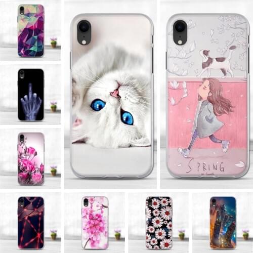 For Apple iPhone XR Case 6.1'' TPU Soft Silicone Phone Cases 3D Flower Painted Back Cover For iPhone XR Coque Fundas Capa