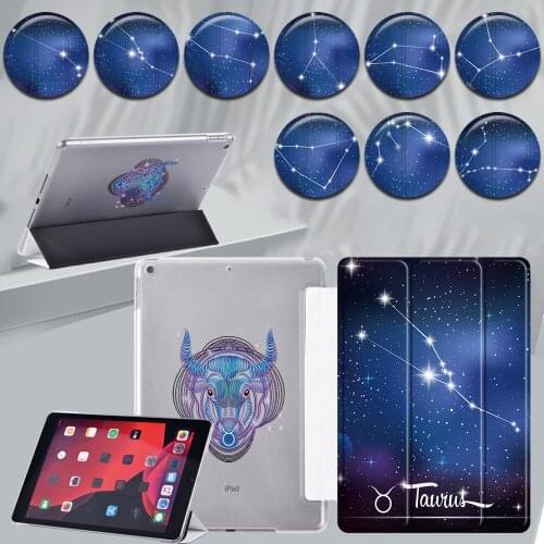 Tablet Case for Apple IPad 8th 7th 10.2" 5th 6th 9.7"/Mini 1 2 3 4 5 Constellation Series PU Leather Smart Folding Stand Cover