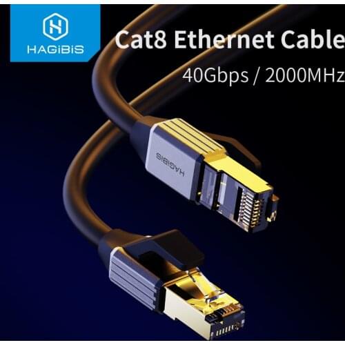 Hagibis Cat8 Ethernet Cable 40Gbps 2000MHz Lan Patch Cord High Speed Network Cable for Router Gaming Modem PS4 Laptop RJ45 cable