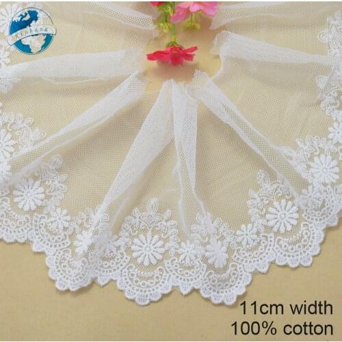 11cm width cotton Embroidery sewing ribbon guipure lace fabric trim warp knitting DIY Garment Accessories african lace#2940