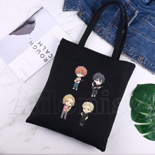Given Unisex Handbags Custom Canvas Tote Bag Print Daily Use Reusable Travel Casual Shopping Bag Black