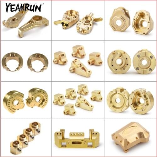 YEAHRUN Brass Counterweight Portal Drive Axle Housing Cover Bumper Mount for Traxxas TRX4 TRX6 1/10 RC Cwawler Car Accessories