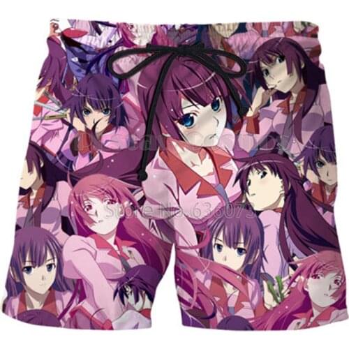 2021 Summer Fashion Men Women Shorts Anime Hitagi Senjougahara (Bakemonogatari) 3D Print Casual Cool Shorts