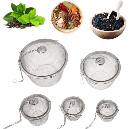 Reusable Strainer Mesh For Tea Locking Ball Spice Herbal Infuser Filter Diffuser Stainless Steel Clip