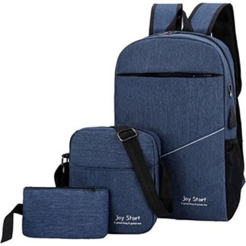 3pcs Laptop Backpack For Men Anti Theft Waterproof Canvas Backpack Men Business Travel Bag School Backpack Bag