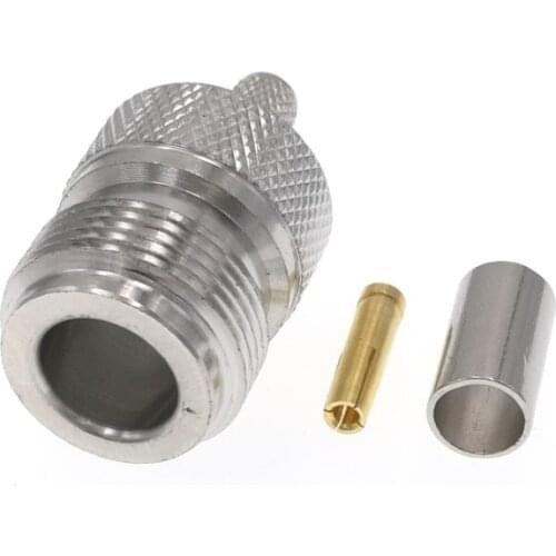N Type Female Crimp RF Connector For RG58 LMR195 RG400 RG142 Cable