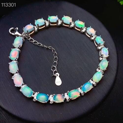New Arrival Natural and Real Opal Bracelet Free shipping 925 sterling silver Fine jewelry Natural And Real Opal Bracelet