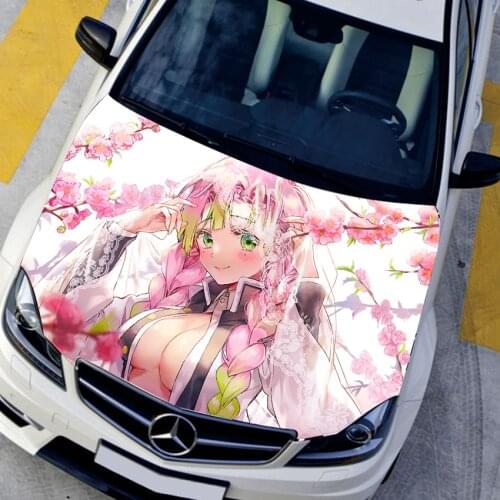Customize Anime Itasha Car Stickers Kanroji Mitsuri Hood Protective Film Decals Auto Cartoon Vinyl Sticker For Cars Styling