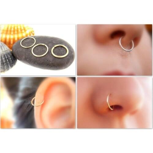 0.5 thickness 925 sterling silver nose ring black color internal diameter 6-12mm piercing jewelry nose studs free shipping