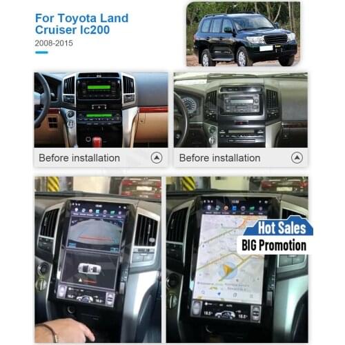 PX6 Tesla Screen Android Player Unit For Toyota Land Cruiser LC200 2008 2009 2010 2011 2012 2013 2014 2015 GPS Navi Radio Stereo
