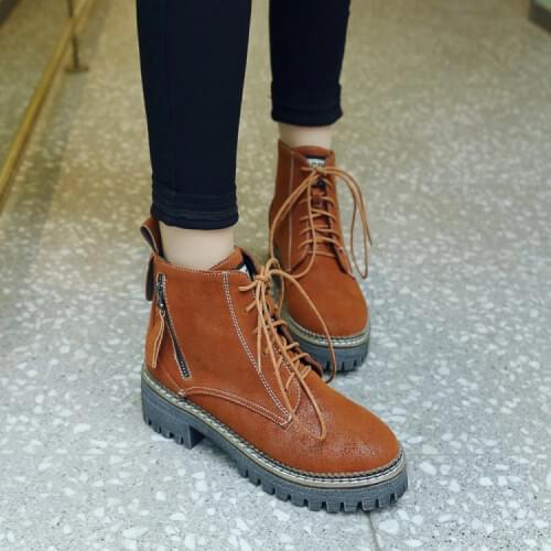 PXELENA Hot Vintage Short Boots Women Lace Up Square Med Heels Military Motorcycle Biker Riding Ankle Boots Ladies Shoes