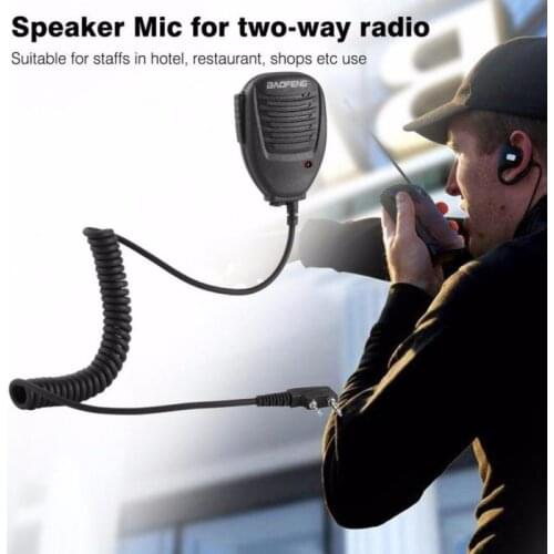 New Baofeng Walkie Talkie Hand Mic Radio Speaker Mic PTT For Baofeng 888S 5R UV82 8D 5RE 5RA Speaker Headset Two Way Radio
