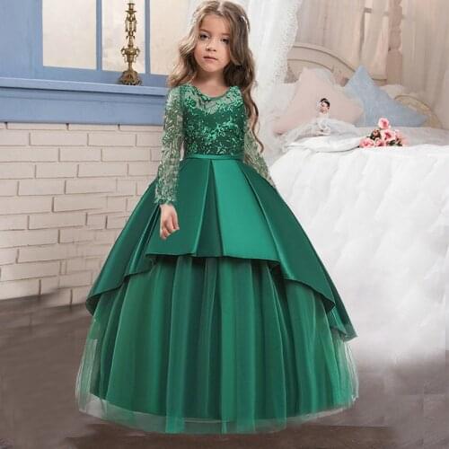 Summer 4-14 Year Teens Party Christmas Girl Dress For Children Wedding Flower Kids Clothes Princess Pageant Long Vestidos