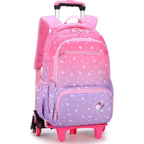 School Trolley Bags For Girls Kids School Rolling backpack Bag School Bags with Wheels Children Wheeled Backpack For School