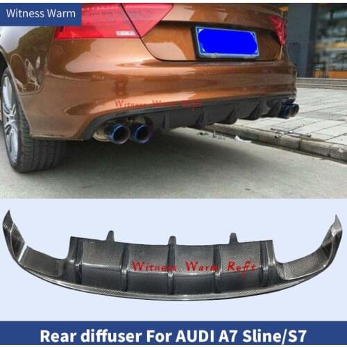 A7 Carbon Fiber Rear Bumper Lip Diffuser Spoiler for Audi A7 Sline/S7 Bumper Only 2012-2015