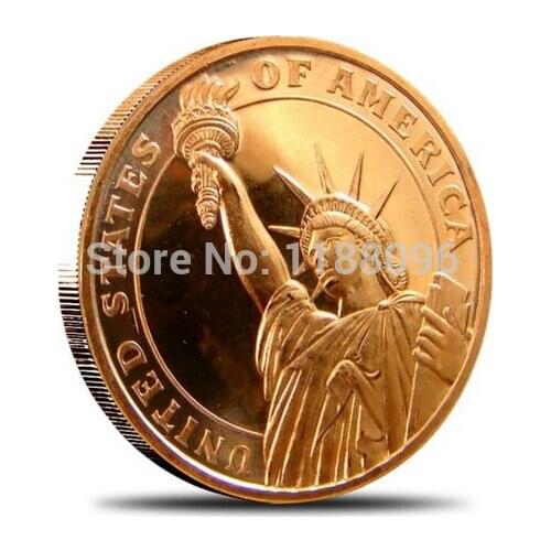 Statue of Liberty Copper Round Collector Coins cheap custom gold coins hot sales metal 3d coins custom