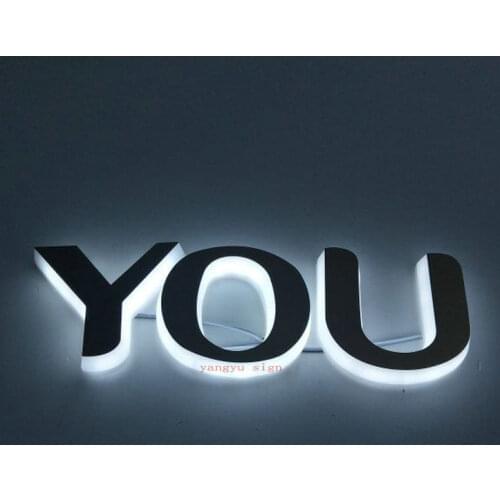 Custom battery powered led signs 3D advertising mini acrylic led illuminated alphabet letter