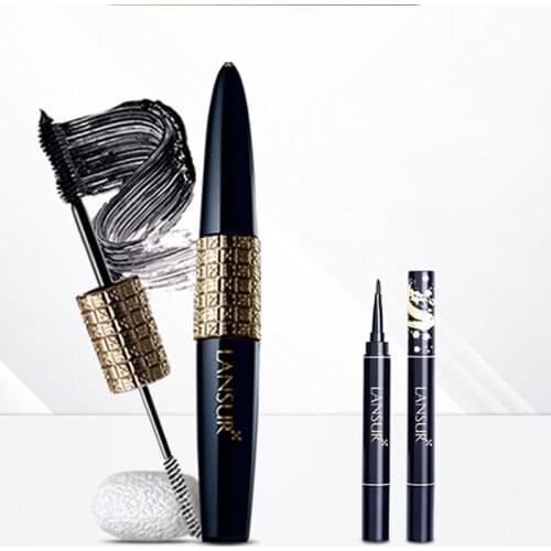 LANSUR Mascara Silk Stick Fiber Double-Headed Long Curling Waterproof Non-Dizzy Makeup