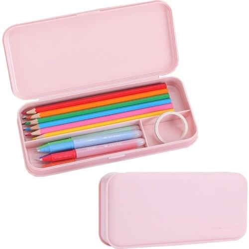 Solid Color Large Capacity Pencil Case Kawaii Pencilcase School Pen Case Supplies Pencil Bag School Box Pencils Pouch Stationery