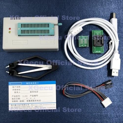 V11.20 XGecu TL866II Plus USB Universal Programmer support 16842+IC SPI Flash NAND EEPROM MCU better than TL866CS+2PCS ADAPTER