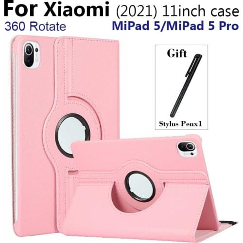 360 Rotating PU Leather Case For XiaoMi mipad 5 MiPad 5 Pro 11 inch Tablet Funda Cover for Mi Pad 5 pro 11 2021 Stand Shell+Pen