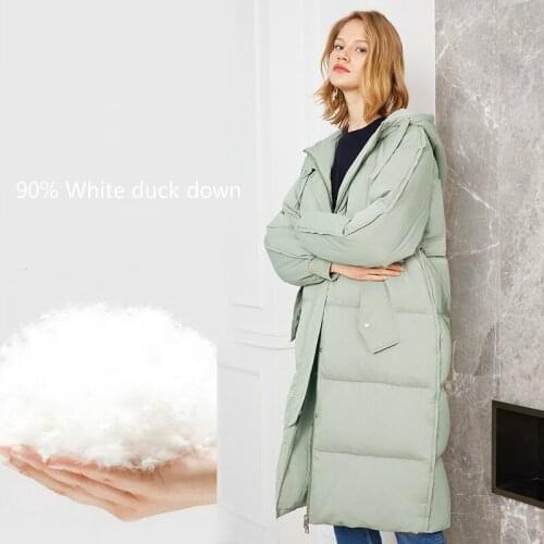 White 90% Duck Down Jacket Woman Hooded Korean Long Winter Coat Women Womens Jackets and Coats Chaqueta Mujer KJ1054 's s s