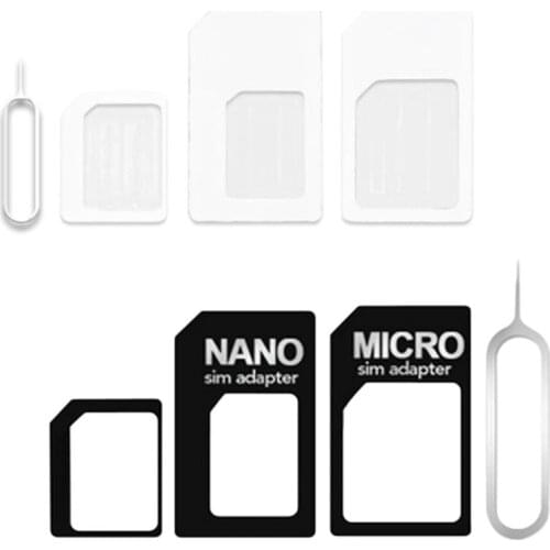 1 Set 4 in 1 Convert Nano SIM Card to Micro Standard Adapter For iPhone for Samsung 4G LTE USB Wireless Router
