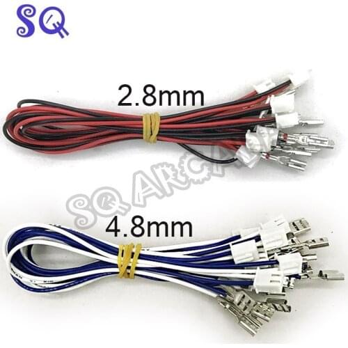 100pcs 2 Pin 4.8MM Port Cable for Zero Delay USB Encoder / American style joystick / Happ style Push button / ZIPPY joystick