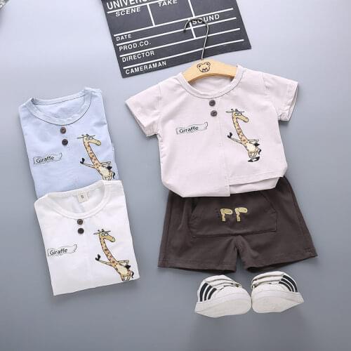 New Children Cotton Clothes Summer Baby Boys Asymmetry T Shirts Shorts pants 2Pcs/sets Infant Kids Fashion Toddler Tracksuits