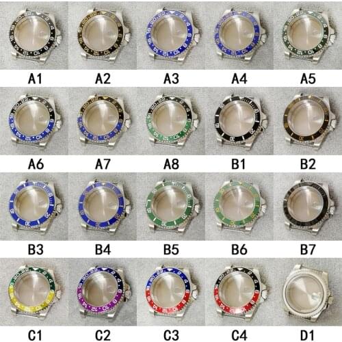 40mm Stainless Steel Watch Case Sapphire Glass Watch Accessories Suitable for 2813/8215/2836/3804/8200