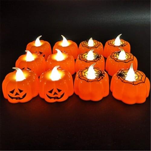 5 Styles Halloween Small Pumpkin Candle Light Flameless LED Lights Lamp For Home Table Ornament Halloween Party Decor Supplies