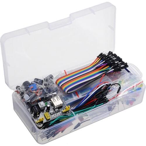 Electronics Component Basic Starter Kit With Breadboard Cable Resistor Capacitor LED Potentiometer For Arduino