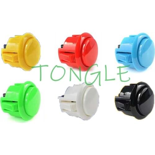 Free Shipping 6pcs High Quality Arcade Game Machine Console Diy Parts 30mm Push Button 6 colors Copy Sanwa snap Replace OBSF-30