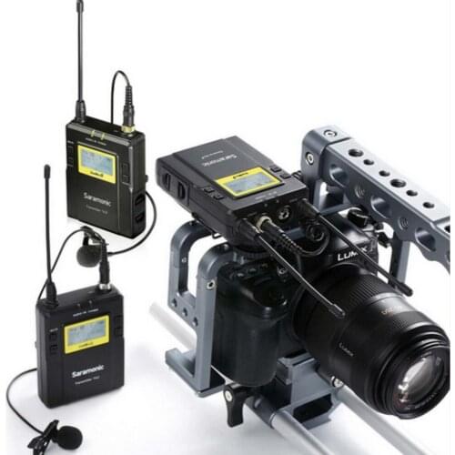 Saramonic UWMIC9 Broadcast UHF Camera Wireless Lavalier Microphone System Two Transmitters One Receiver for Canon DSLR Camcorder