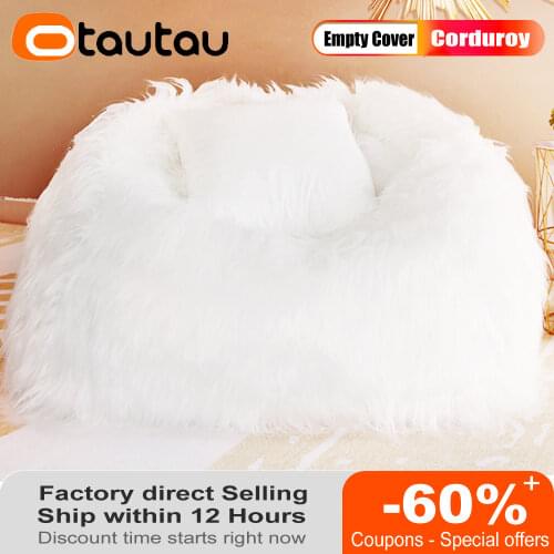 Big XXL Fluffy Long Velvet Sofa Cover Beanbag Chair Cover Bean Bag Pouf Ottoman Puff Futon Seat Relax Lounge Furniture Otautau