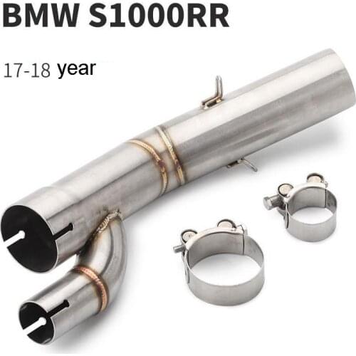 51mm Motorcycle Exhaust Muffler System Middle Pipe Motorbike For BMW S1000RR S1000R 2018 2017 year