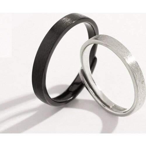 Trendy 925 Sterling Silver Simple Black And White Ring Retro Fashion Men And Women High Quality Jewelry Lover Souvenir Gift