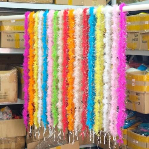 Beautiful 2 m/ Various Colors 7-9g Natural Turkey Feather Boa Marabou Feather Strip/Clothing /Shawl/Cosplay/DIY Craft Decoration