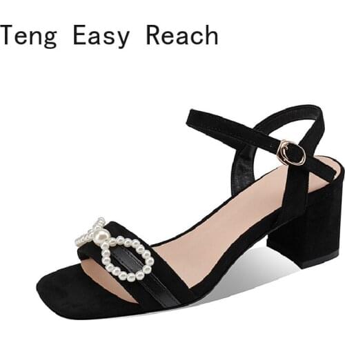 Summer Female Sandals Woman Square High Heels Sexy Ankle Strap Sandal Office Ladies Career Casual Party Women Wedding