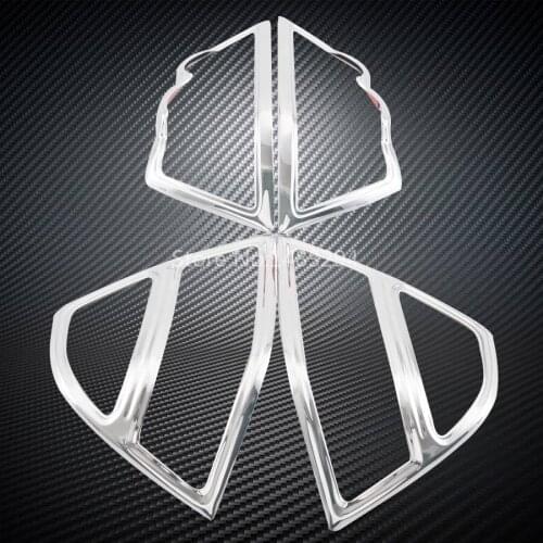 Motorcycle Rear Trunk Fairing Saddlebag Light Accents Chrome Tail Brake Light Trim For 2001-2011 Honda Goldwing 1800 GL1800