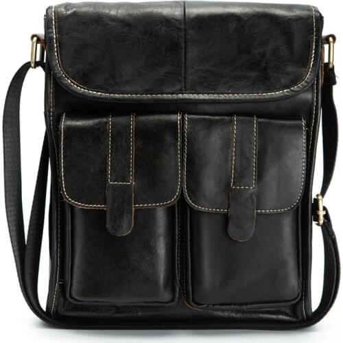 Genuine leather mens diagonal bag vertical briefcase explosive head layer cowhide wear-resistant mens briefcase shoulder bag