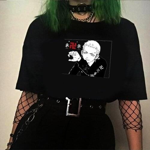 2021 Hot Anime Tokyo Avengers Hip Hop Harajuku Fashion Summer Short-sleeve Male T-shirt