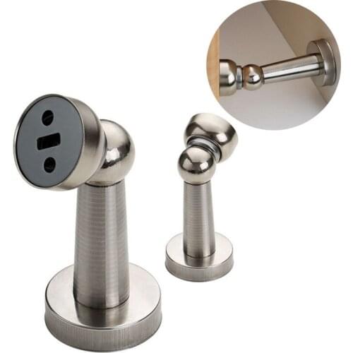 New Brushed Door Magnetic Suction Furniture Hardware Handle 304 Stainless Steel Modern Style Indoor Anti-collision Door Touch
