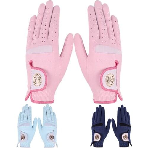 1 Pair Womens Breathable Microfiber Cloth Golfs Gloves Slip-resistant Elastic Waterproof Gloves Left Right Hands Sports Gloves