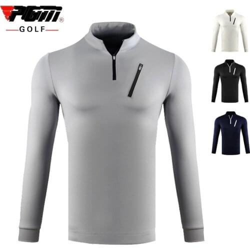 Pgm Men Golf Shirt Clothing Long-Sleeved Keep Warm Fleece Golf T-shirts Windproof Golf Tops Comfortable And Smooth D0836